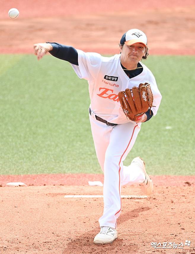 폰세 공백 지운다?…'KKKKK' 한화 새 외인 화이트, KIA와 연습경기 3이닝 무실점