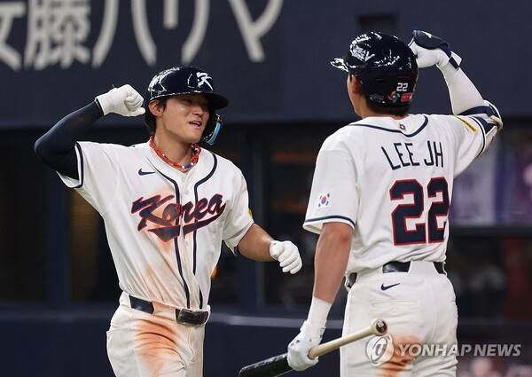 '김도영 동점포-류현진 2이닝 무실점' 한국, 한신에 3-3 무승부