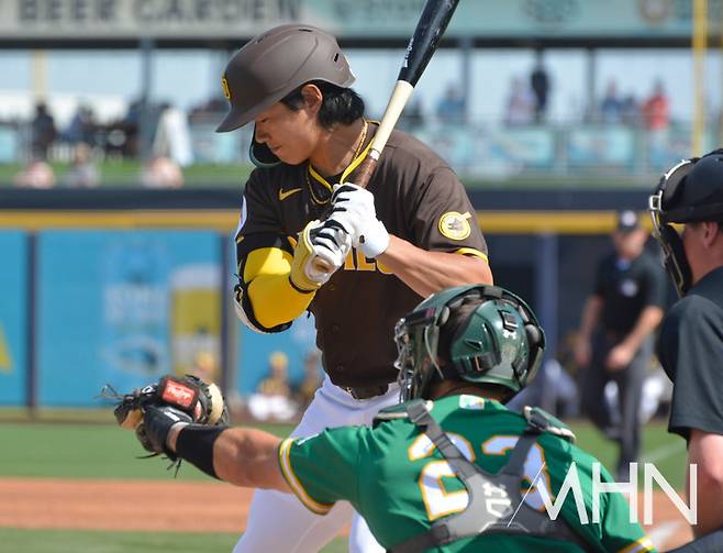 '수 읽힌' 송성문, 상대투수 '유인구'도 안 던진다…오클랜드전 2타수 1안타 타율 0.214