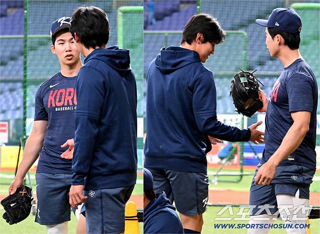 '형 제발요~' 김혜성 앞에 두 손 모은 김도영…글러브 두고 무슨 일이[오사카 현장]