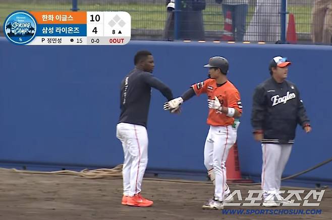 '찐이다!' 최종전 2루타-스리런포로 화룡점정한 전체 3순위 외야수. 연습경기 타율 0.379인데도