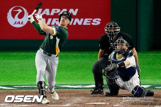 ‘이거 실화냐’ 문동주→日 160km 마무리까지 울리다니...호주 거포 알고 보니 韓 2군 선수였다, 연봉도 고작 1.3억