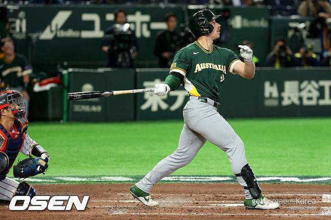 ‘이거 실화냐’ 문동주→日 160km 마무리까지 울리다니...호주 거포 알고 보니 韓 2군 선수였다, 연봉도 고작 1.3억