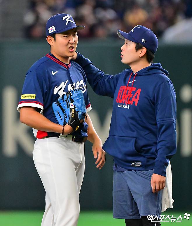 '초비상' 한국, 손주영 팔꿈치 통증 조기 교체…긴급투입 노경은 2회 무실점 [WBC]
