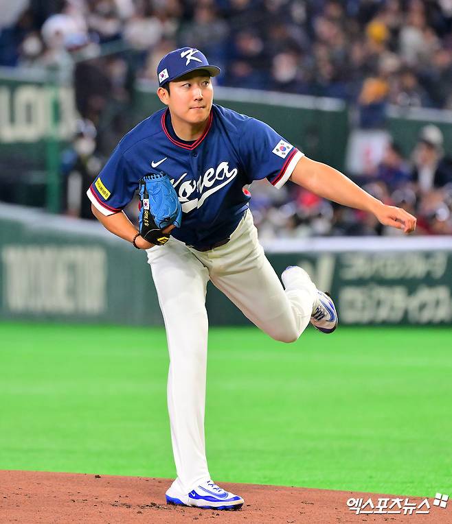 '초비상' 한국, 손주영 팔꿈치 통증 조기 교체…긴급투입 노경은 2회 무실점 [WBC]