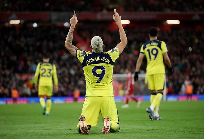 히샬리송 극적 동점골...토트넘, 지옥의 리버풀 원정서 무승부