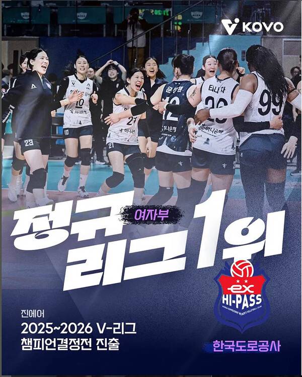 '사진 조작 논란' KOVO, 여자부 한국도로공사 정규리그 1위 확정 SNS 뉴스에 자료사진 사용