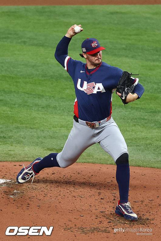 160km 사이영상 에이스도 도미나카 타선은 힘들다, 4⅓이닝 1실점 강판…겨우 리드 지켰다 [WBC]