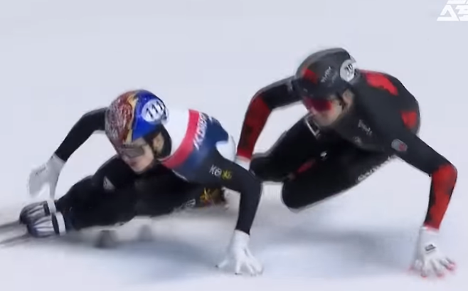 '제2의 오노 사건' 한국, 金메달 강탈 당했다…'韓 쇼트트랙 죽이기' 시작? '나쁜 손' 캐나다가 우승→태극전사 억울한 실격