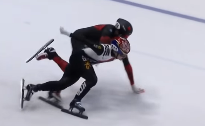 '제2의 오노 사건' 한국, 金메달 강탈 당했다…'韓 쇼트트랙 죽이기' 시작? '나쁜 손' 캐나다가 우승→태극전사 억울한 실격