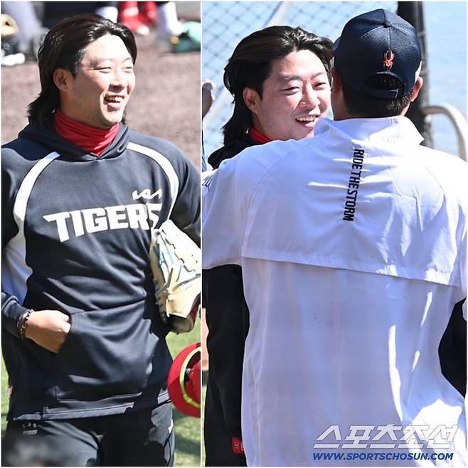 '현진이 형!' 호랑이 된 김범수, '괴물 선배' 앞에 활짝 웃었다[대전 현장]