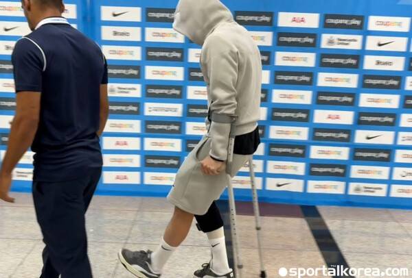 손흥민 고별전서 십자인대 파열→목발 짚고 한국 떠났는데...'시즌 아웃' 쏘니 절친, 매디슨