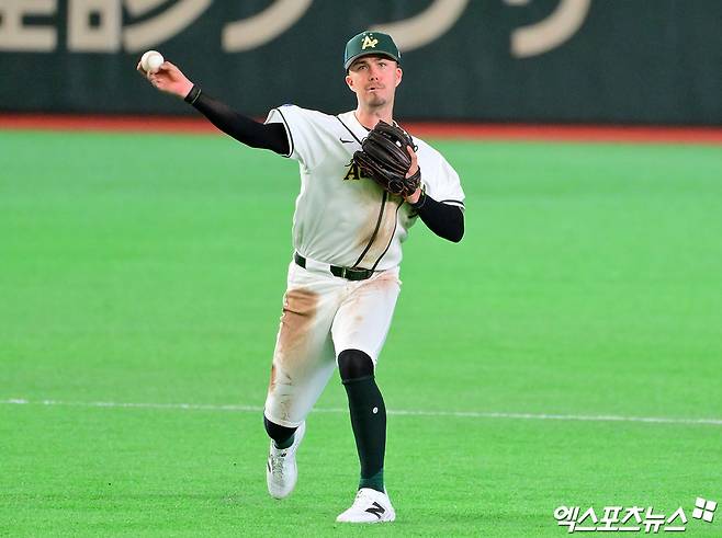 '1번→9번' KIA 2억 투자했는데, '고작' 3안타라니…호주 국대 내야수 괜찮을까