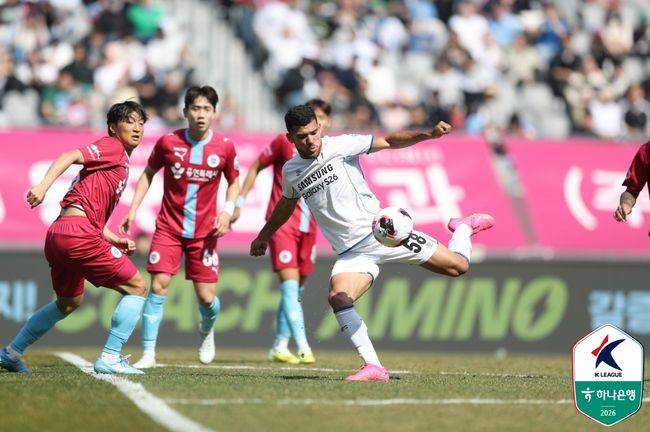 '5전 5승, 9골 1실점' 정효볼 무섭다! 수원, 용인 1-0 꺾고 창단 첫 개막 5연승...K리그2 '1강' 독주 계속[오!쎈 현장]