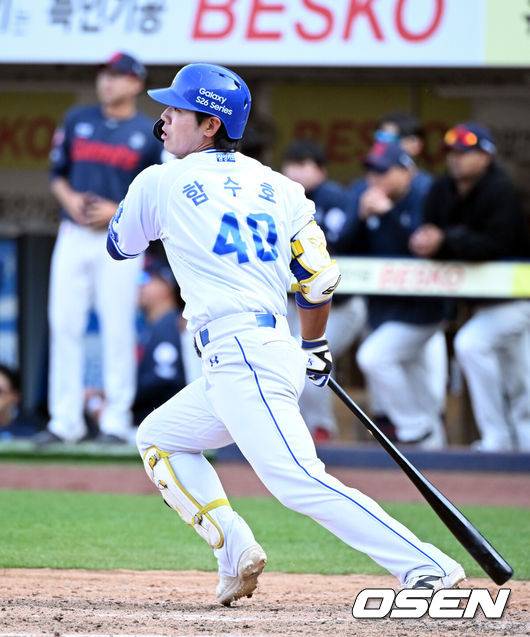 '0-6으로 끝날 뻔했는데...' 완패 막은 2년 차의 한 방…함수호, 잠든 타선 깨웠다 [오!쎈 대구]