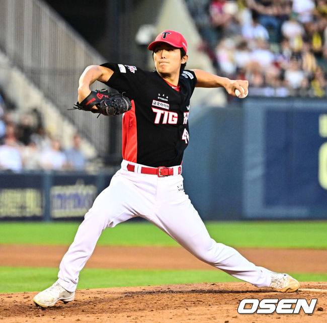 ‘150km 던지면 뭐하나…’ 이의리, 제구 불안에 2이닝 만에 강판…S% 절반 겨우 넘었다 [오!쎈 인천]