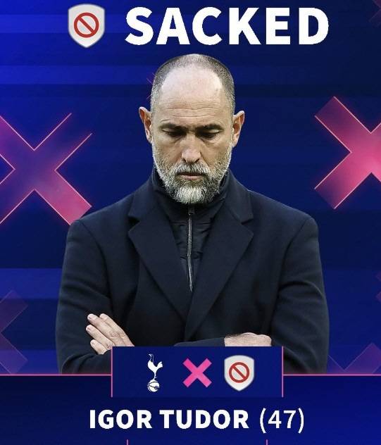 [공식발표]'1무4패→리그 17위 추락' 토트넘, 44일만 결국 실패한 투도르 경질..차기 사령탑은 데 제르비 유력