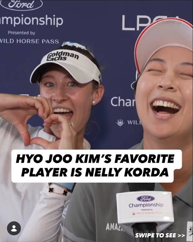 김효주 인터뷰 중 깜짝 등장한 코다…손하트 그리며 “네가 제일 좋아”