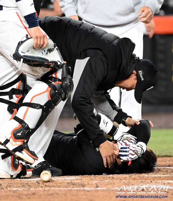 '146㎞ 헤드샷' 36세 베테랑 상태는?…엔트리 제외 안된 이유