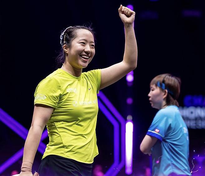 신유빈 11-0 中 세계 3위…