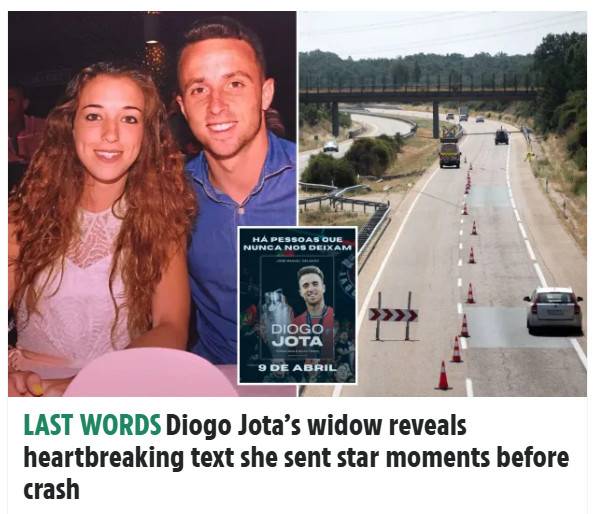 故 조타 아내, 사고 직전 보낸 마지막 문자 공개