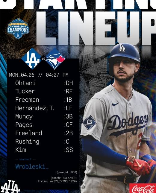 [공식발표] '로버츠 극찬' 김혜성 토론토전 9번 유격수 선발 출전…222승 전설과 맞대결