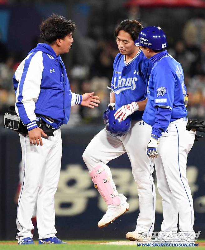 대패도 서러운데… 삼성 또 부상악령, 3.5㎝ 손상 이탈 김성윤 대신 콜업된 김태훈도 햄스트링 부상 이탈