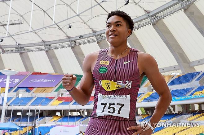 육상 비웨사, 남자 100m 10초13…선수 기준 역대 2위 기록