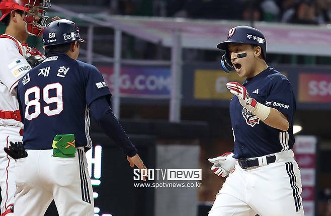 '한화→두산' 손아섭 이날만 기다렸나? 홈런+2볼넷 미친 활약…두산, SSG 꺾고 2연패 탈출 [인천 게임노트]