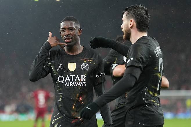 안필드의 기적은 없었다...'이강인 결장' PSG, 뎀벨레 멀티골→리버풀 2-0 완파...합산 4-0으로 2년 연속 4강 진출