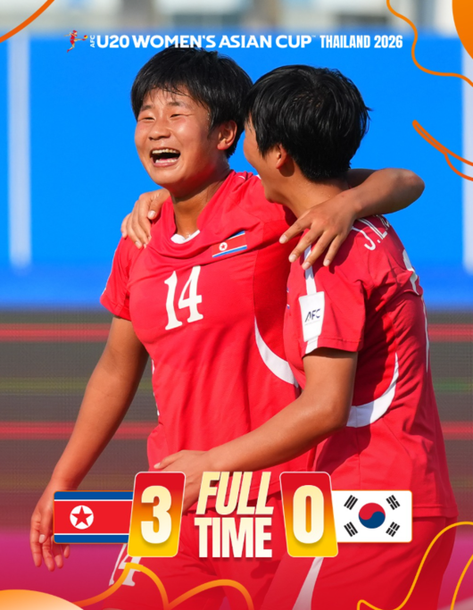 '또 참사!' 한국, 북한에 2대21로 처참히 완패…0-5 악몽 이어 0-3 완패! 결승행 좌절