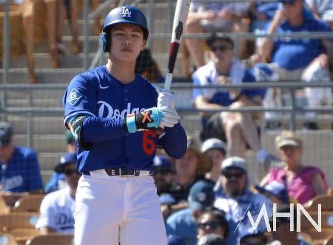 전날 '무안타' 김혜성, 우완투수 상대로 이틀연속 선발출전…뉴욕 메츠전, 유격수-8번