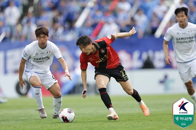 '무려 346분 무득점 끝' 이정효호 수원 삼성, 3경기 만에 승리 '박지원 천금 결승골'... 경남 1-0 제압 [창원 현장리뷰]
