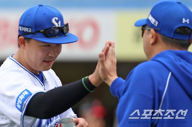 김영웅 빠지자 '미친 4할 타자' 등장. 백업의 반란→스리런포 폭발.