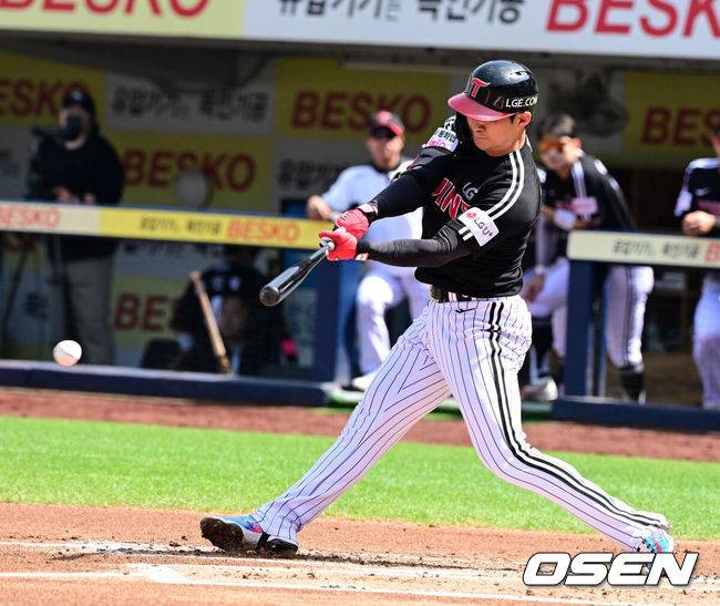 “대타도 안 써” 27타수 2안타 홍창기 빠지니 혈 뚫렸네! LG, 얼마만의 빅이닝인가 [오!쎈 대구]