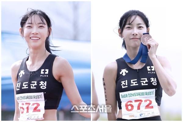 ‘육상 카리나’ 김민지, 진도군 명예 걸고 200m 동메달 획득...제65회 전남체전 육상