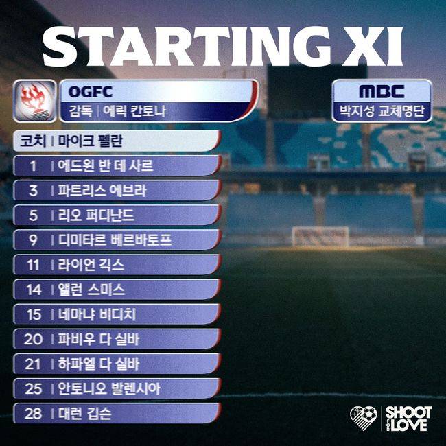'무릎 수술' 박지성 교체 명단...'긱스-에브라' OGFC vs '산토스-염기훈-이관우' 수원 삼성, 레전드 매치 선발 공개[오!쎈 수원]