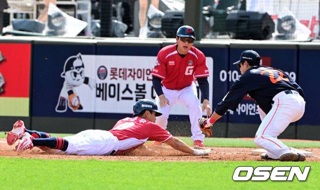 의욕 과다였나 기본 망각인가…'캡틴'의 이틀 연속 주루사, 롯데 3연패 자멸 버튼 눌렀다 [오!쎈 부산]