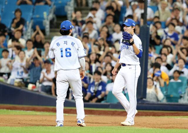 원태인이 화를 냈다? 강민호