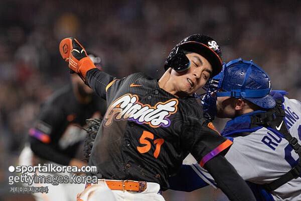 이정후와 충돌→'버럭+욕설' 다저스 포수,