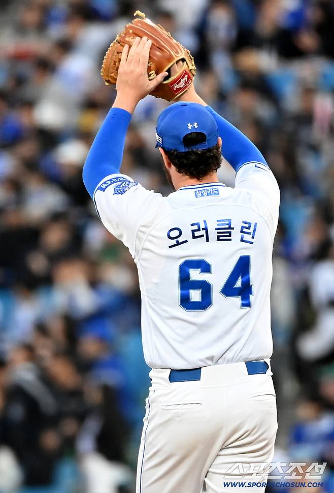 정식 계약 '해줘!' → 27일 계약종료 삼성 오러클린, 마지막 등판 6이닝 1실점 호투 [대구 현장]