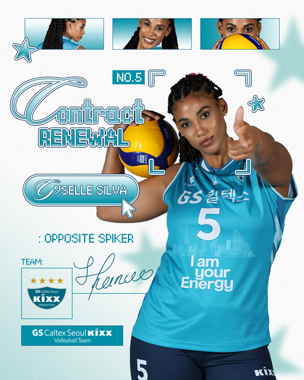 GS칼텍스, '우승 주역' 실바와 재계약 성공…2026-2027시즌도 함께 한다