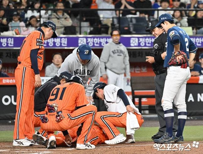 투혼인가 무모함인가, 노시환 '144km' 직구에 머리 강타→그런데 끝까지 뛰었다…미래 위한다면, 바꿔줄 만도 했는데 [대전 현장]