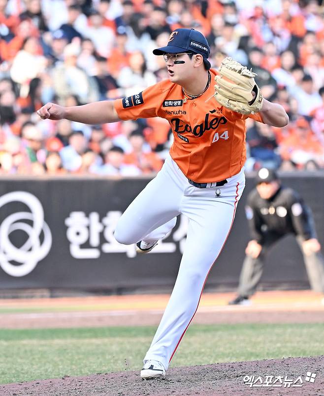 'KKK' 김서현, 부활 신호탄 쐈다! 1이닝 무사사구 3탈삼진 무실점 '쾌투'…퓨처스 7회 구원 등판→첫 세이브 기록