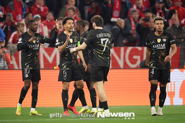‘이강인 결장-김민재 22분’ PSG, 뮌헨과 2차전 1-1 無..2년 연속 결승