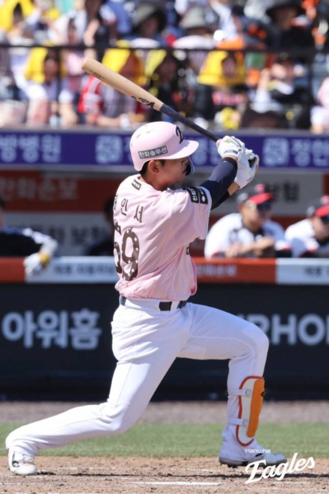'와' 한화 진짜 복 받았다! 23세 포수가 OPS 리그 톱10 눈앞이라니... 1G 3안타 치고도 활활