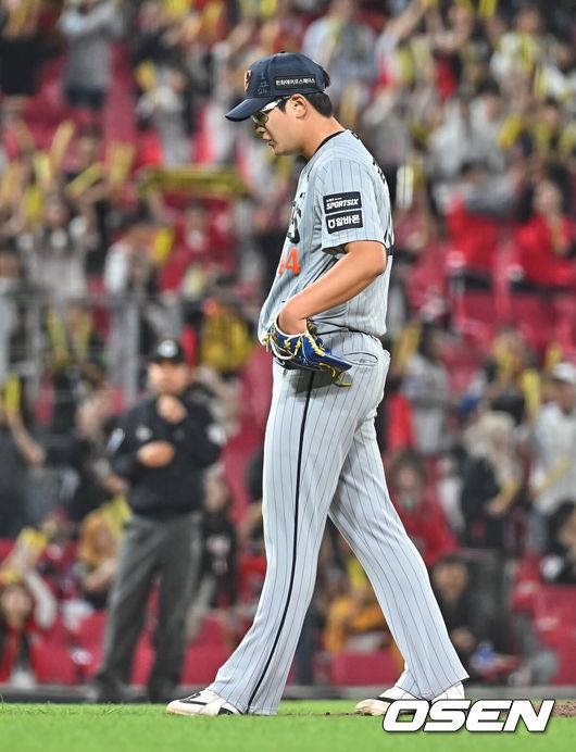'투구폼 수정 제안 거절' 이유있는 자신감? 뜬공-볼넷-K-K…김서현, 1점차에 무실점 홀드 [오!쎈 퓨처스]
