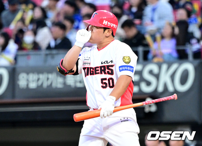 공포의 김호령 역전투런+쐐기타→해영탁 철벽 계투, KIA 단독 4위... SSG 5연패 5할 붕괴 [광주 리뷰]