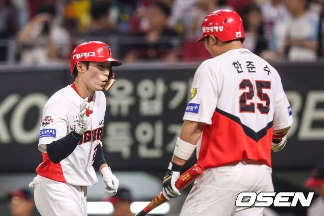 김호령 역전투런, 정해영 조기투입 완벽 4아웃...단독 4위 기분좋은 이범호