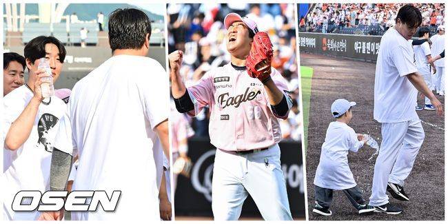 “류현진은 무섭고, 물세례는 하고 싶고” 결국 류현진 아들 준상이 앞세워 축하 물세례 성공한 박상원 [박준형의 ZZOOM]